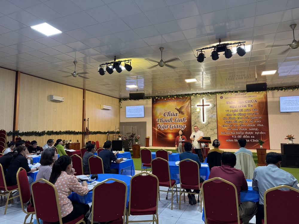 The Mekong Delta training hall filled with pastors and leaders