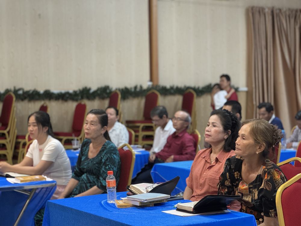 Pastors and leaders following along in their Bibles